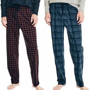 NWT Nautica Men's 2 Pack Sleepwear Fleece Pants Size 2XL Red/Blue $50 JK052
